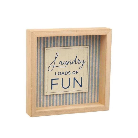 Laundry Room Decor 2 Square Signs Wall Countertop Ready to Tumble Loads of Fun - Picture 5 of 7